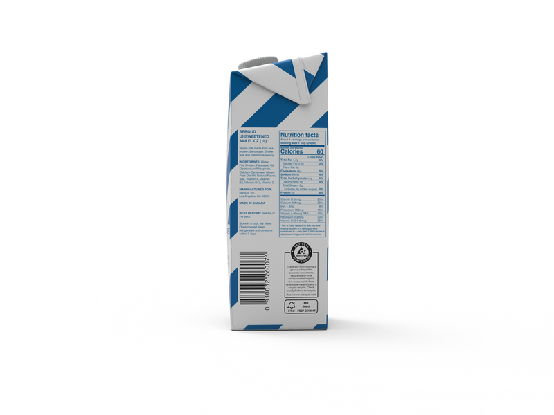 Sproud Unsweetened - vegetable milk substitute (6x1L)